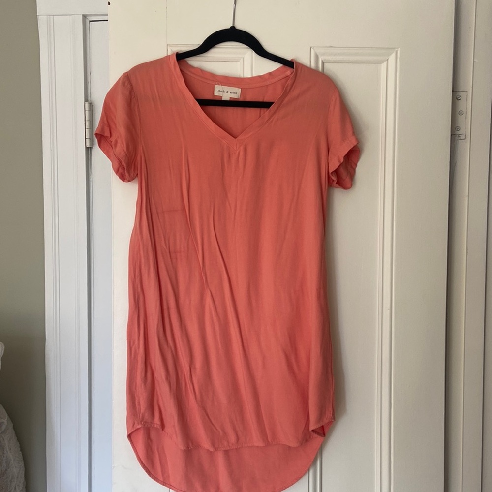 Cloth & Stone orange t-shirt dress